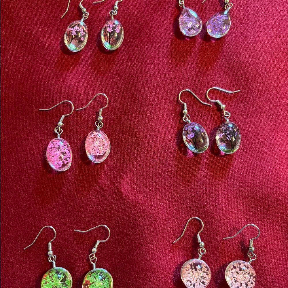 Elegant Silver and Multicolor Crystal Earrings Set